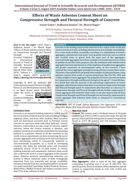 Effects of Waste Asbestos Cement Sheet on Compressive Strength and ...