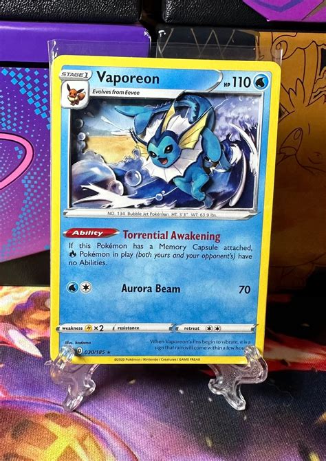 Vaporeon 3D Pokemon Card - Etsy