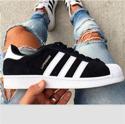 "Adidas" Fashion Shell-toe Flats Sneakers Sport Shoes Black white from ...