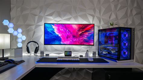 Love the 3D wall panel textures. Clean desk setup by PC_Battlestations ...