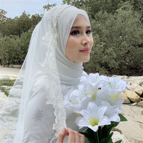 SELENDANG NIKAH SAIZ MINI SHAWL SELENDANG PUTIH BRIDE | Shopee Singapore