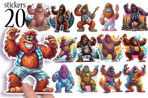 Cool Stickers - Funny Yeti Stickers Printable - Bigfoot!