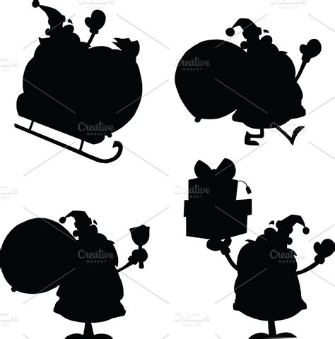 Santa Claus Silhouettes Collection ~ Illustrations ~ Creative Market