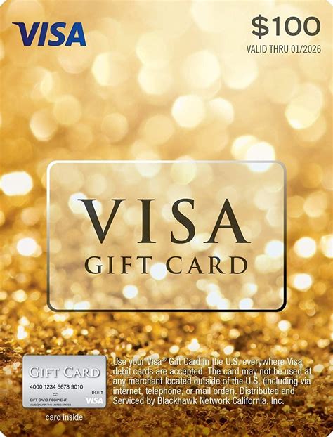 $100 Visa Gift Card | Visa gift card, Gift card balance, Visa debit card