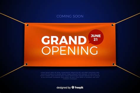 Free Vector | Realistic grand opening banner template