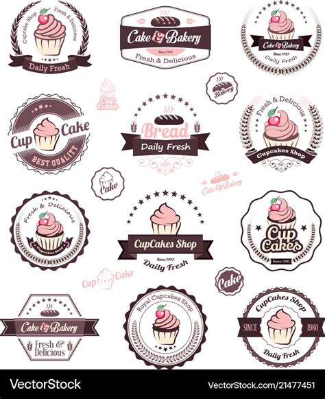 Cupcake and bakery logo design template Royalty Free Vector