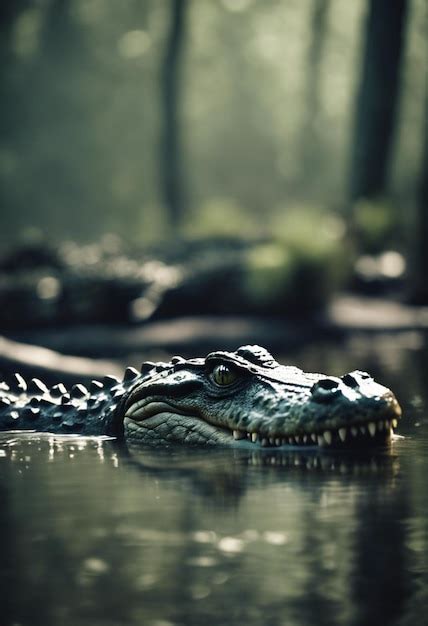 Premium Photo | Crocodile in the swamp