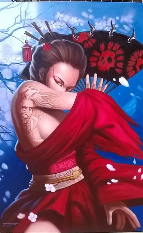 Geisha Painting Oil Painting on Canvas 80X120 Cm. | Etsy