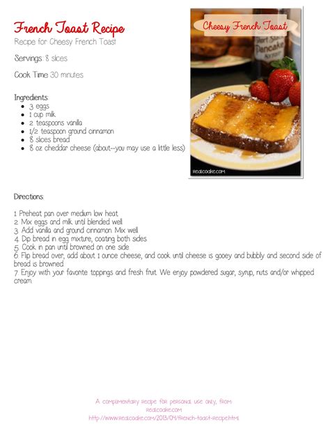 Cheesy French Toast Recipe