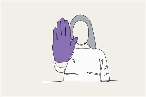 Color illustration of a woman making a stop violence sign 29693602 ...