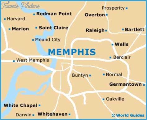 Memphis Map Tourist Attractions - TravelsFinders.Com