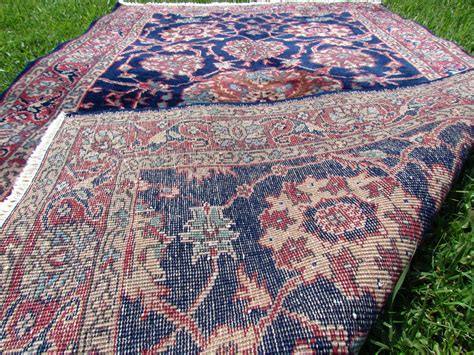 Blue area rug Turkish handmade rug Vintage wool rug | Etsy