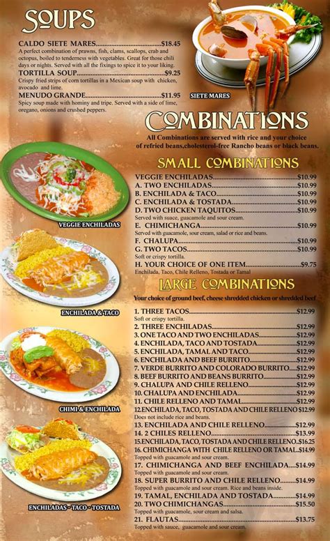 El Sombrero Mexican Restaurant menu in Lewiston, Idaho, USA