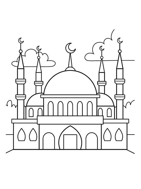 Wonderful Mosque coloring page - Download, Print or Color Online for Free