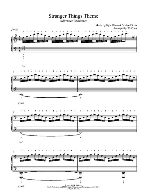 Stranger Things Theme by Kyle Dixon & Michael stein Piano Sheet Music ...