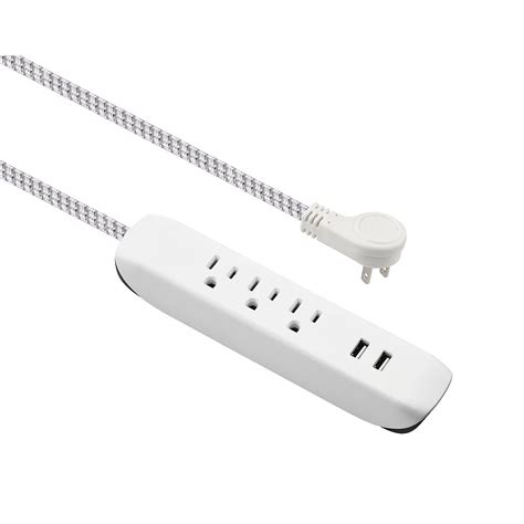 HDX 15 ft. Indoor Extension Cord with 2 USB Ports in White | The Home ...