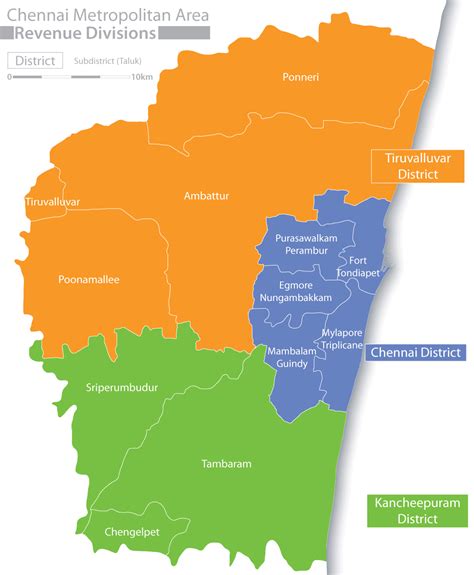 Chennai Districts Map • Mapsof.net