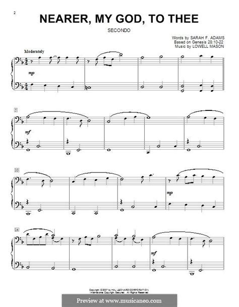 Nearer, My God, To Thee (Printable scores) by L. Mason on MusicaNeo ...