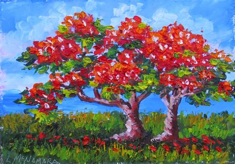 DAILY PAINTERS MARKETPLACE: 1580 Steady Glow Royal Poinciana Painting