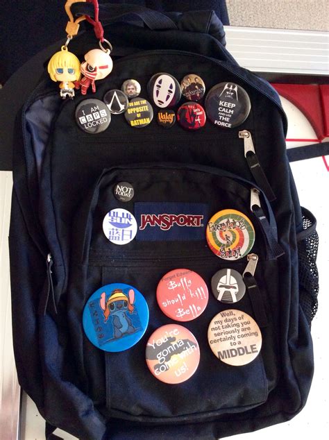 Is my backpack nerdy enough? | Backpack with pins, Grunge outfits ...