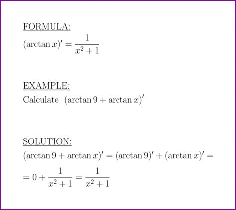 The derivative of arctan (formula and example) – LUNLUN.COM