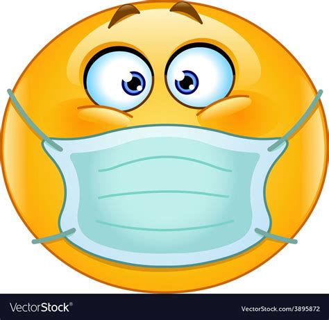 Emoticon with medical mask over mouth. Download a Free Preview or High ...