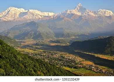 Machapuchare Sunrise View Dhampus Pokhara Nepal Stock Photo 1351132439 ...