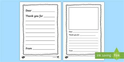 Thank You Letter Template - Primary English Resources