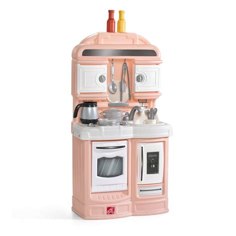 Step2 Quaint Kitchen Rose Pink Plastic Play Kitchen for Toddlers 2-4 ...