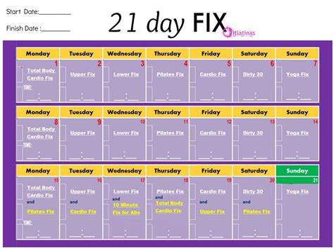 Another easy printable chart | 21 day fix, 21 day fix workouts, 21 day ...