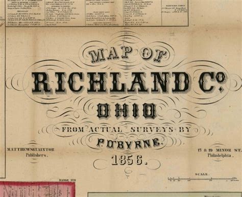 Richland County Ohio 1856 Wall Map Reprint with by Oldmap on Etsy