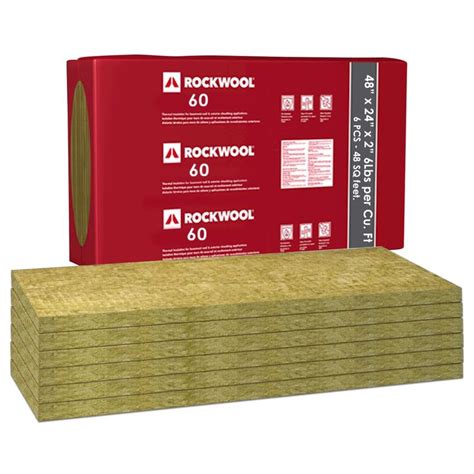 Rockwool® Mineral Wool 60 Acoustic Insulation - 6Lbs 48"x24"x2" Case of ...