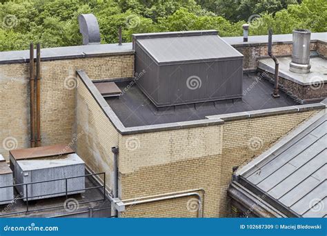 Apartment Rooftop Summer Temperature On A Block Probed With An Infrared ...