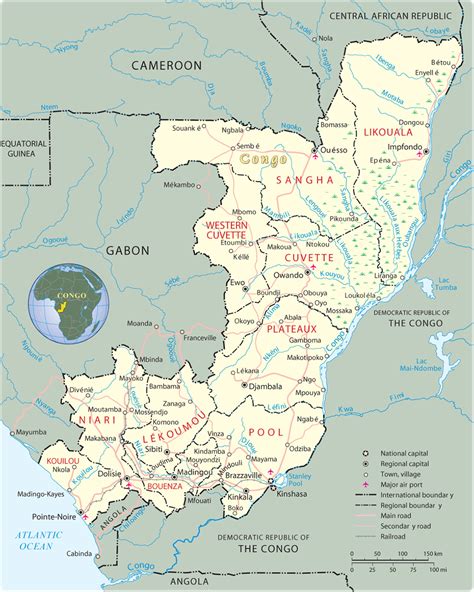 Map of Republic of the Congo - Travel Africa