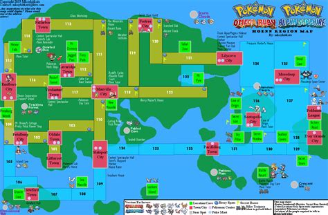 Pokémon Omega Ruby / Alpha Sapphire Hoenn Region Map (PNG) v1.00 ...