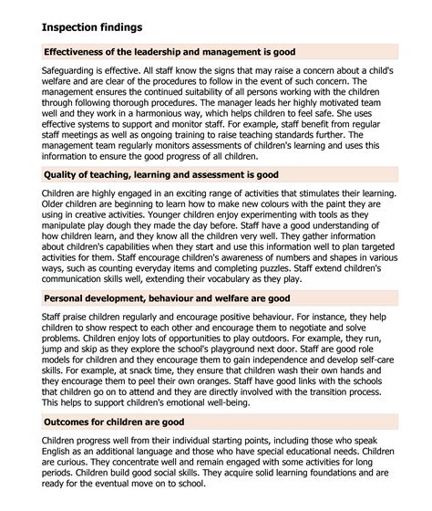 Ofsted Report - Moordown Pre-School