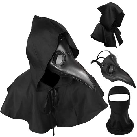 Buy HAOSUN Plague Doctor and Cloak Long Nose Beak Halloween Costume ...