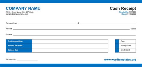 Free Editable Cash Receipt Templates | Word Templates for Free Download