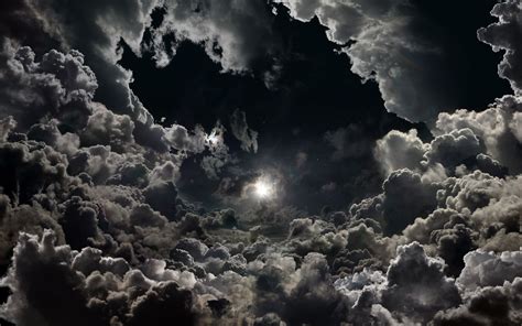 Moonlight Stars Night Clouds Sky HD Wallpaper