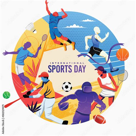 Sports Illustration Vector. Sports Day Banner Background Vector Stock ...