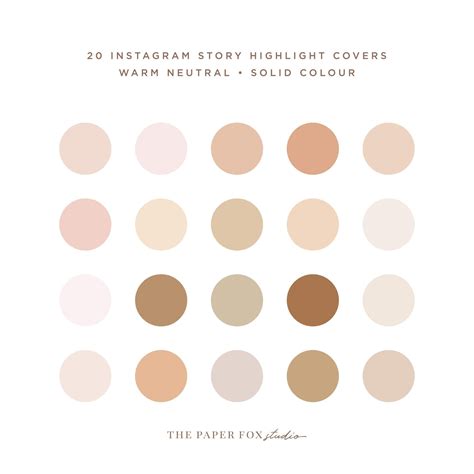 Warm Neutral Palette Instagram Story Highlight Covers, Neutral Color ...