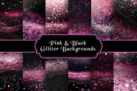 Pink & Black Glitter Backgrounds Graphic by curvedesign · Creative Fabrica