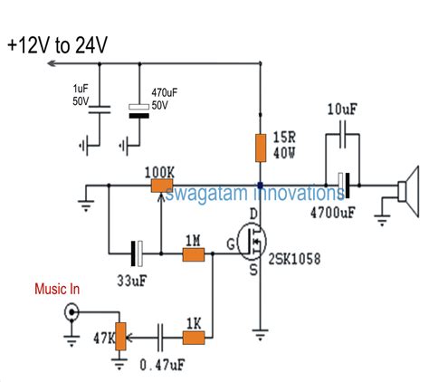 Class A Power Amplifier Schematic Diagram