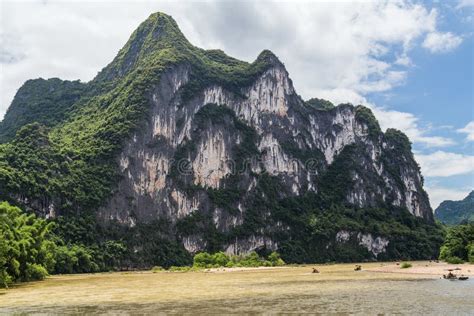 Karst Mountains and Limestone Peaks of Li River in China Stock Image ...