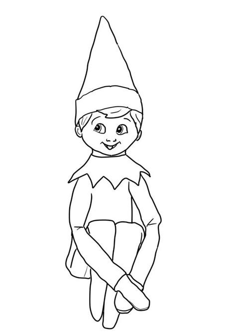 Free Printable Elf on The Shelf Coloring Pages | Santa coloring pages ...