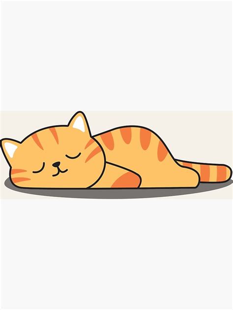 "Red cartoon kitty, sleeping cat, Lazy cat, Kawaii cat, Funny cat ...