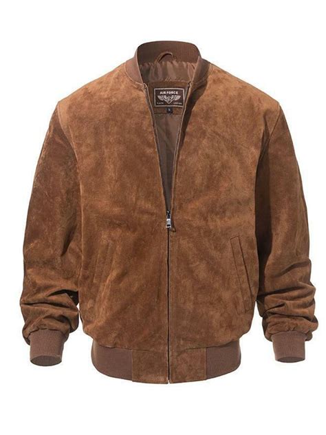 Adamsville Mens Brown Suede Bomber Jacket