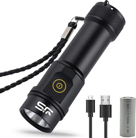 LED Torch Rechargeable,CREE 1000 Lumens Small Pocket Tactical Handheld ...