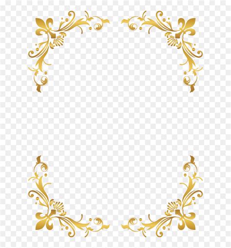 Transparent Background Gold Border Design Png - img-jam