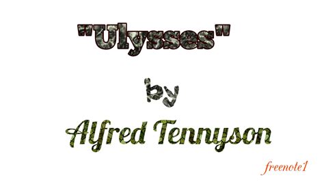 Critical appreciation of “Ulysses” by Tennyson. - English Department